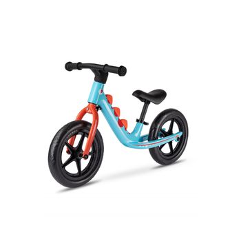 Bicicleta Sin Pedales Micro Balance Dino 3d Azul Cielo Y Naranja - Cuadro De Magnesio Y Ruedas De Eva