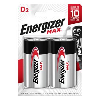 Energizer Alkaline Max - Pack De 2 Pilas Alcalinas  Max D