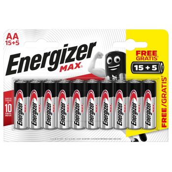 Energizer Alkaline Max - Pack De 15+5 Pilas Alcalinas  Max Aa