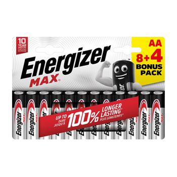 Pila Alcalina Max Lr6 Aa Pack 8+4 Marca Energizer