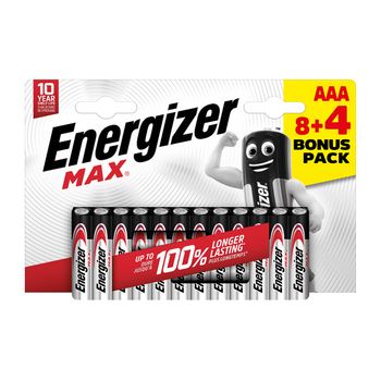 Pila Alcalina Max Lr6 Aaa Pack 8+4 Marca Energizer