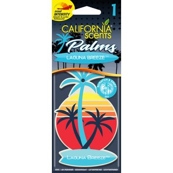 California Car Scents - Ambientador De Coche Con Fragancia, Olor Y Esencias A Laguna Breeze, Aroma A Brisa Marina (ambientador De Papel Con Forma De Palmera 1ud).