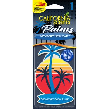 California Car Scents - Ambientador De Coche Con Fragancia, Olor Y Esencias New Car, Aroma A Coche Nuevo (ambientador De Papel Con Forma De Palmera 1ud).