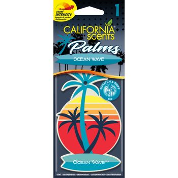 California Car Scents - Ambientador De Coche Con Fragancia, Olor Y Esencias A  Ocean Wave, Aroma A Ola Marina (ambientador De Papel Con Forma De Palmera 1ud).