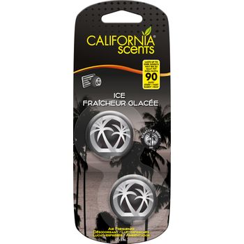 California Car Scents - Ambientador De Coche Con Fragancia, Olor Y Esencias A  Ice, Aroma A Hielo, Fresco (minidifusores, 2uds).