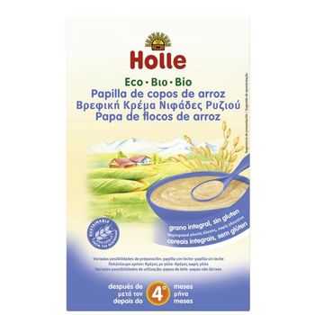 Papilla Bio Copos De Arroz + 4 Meses Holle, 250 G