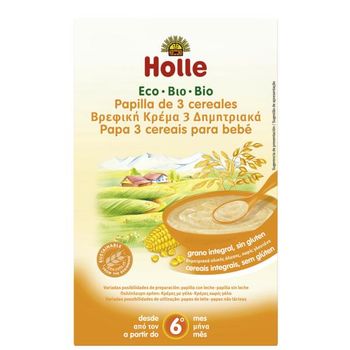 Papilla Bio De 3 Cereales +6 Meses Holle, 250 G