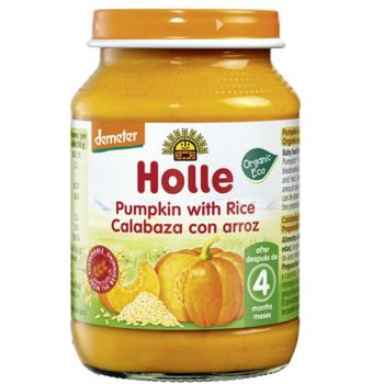 Tarrito Bio De Calabaza Y Arroz +4 Meses Holle, 190 G