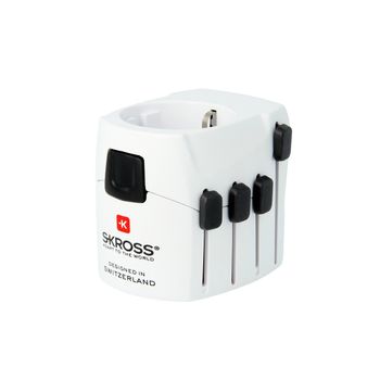 Skross Adaptador Viaje Universal (eu,uk,us,au) Blanco