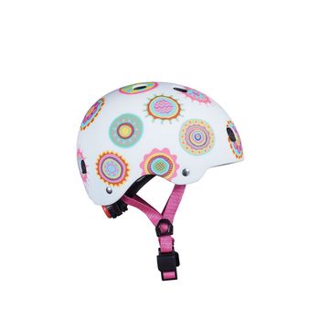 Casco De Bicicleta Y Scooter Doodle Dots Hebilla Magnética Luz Led Integrada Talla Xs