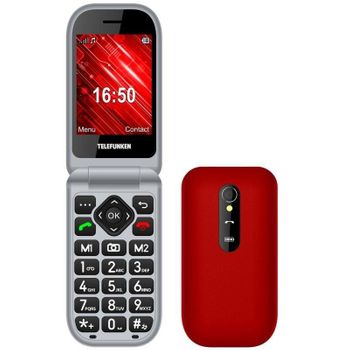 Teléfono Móvil Panasonic Kx-tu155exrn Para Personas Mayores/ Rojo