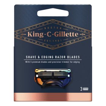 Recambios Para Cuchilla De Afeitar King C Gillette Shave & Edging (3 Uds)