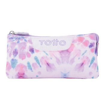 Estuche Escolar Tres Compartimentos Rosa Tye Dye Totto Tablero 8i8