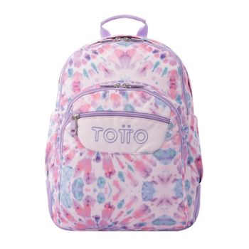 Mochila Escolar Rosa Tye Dye Totto Crayoles 8i8