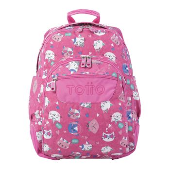 Mochila Escolar Rosa Fiesta Gatitos - Crayoles