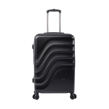 Maleta Rígida Expandible Mediana Negro  Totto  Bazy + 43.5 X 69 X 26 Cm  Con Capacidad  63.96 L