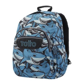 Mochila Escolar Tubarões 44cm Acuarela Totto 6jq Azul