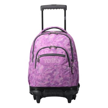 Mochila Escolar Con Ruedas Camuflaje Rosa - Renglones