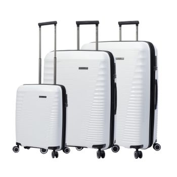 Juego De Maletas Trolley Blanco  Totto  Traveler 51.5 X 76.5 X 35.5 Cm  Con Capacidad  124.1 L