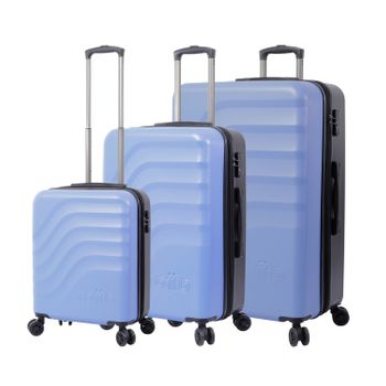 Juego De Maletas Trolley Azul  Totto  Bazy + 47 X 70 X 30.5 Cm  Con Capacidad  97.7 L