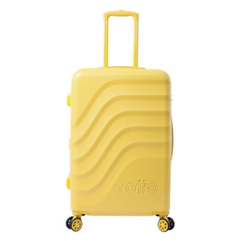 Maleta Rígida Expandible Mediana Amarillo Super Lemon  Totto  Bazy + 43.5 X 69 X 26 Cm  Con Capacidad  63.96 L