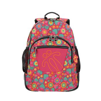 Mochila Escolar Totto Con Ruedas Corazones Rosas Renglones Rosa