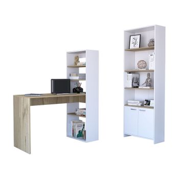 Conjunto Z Oficina, Escritorio Estanteria Z 120 + Librería Estanteria Z 63