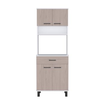 Buffet De Cocina Z60, Con Soporte Para Microondas  160 Cm A X 58 Cm An X 35 Cm P. Blanco / Nacar