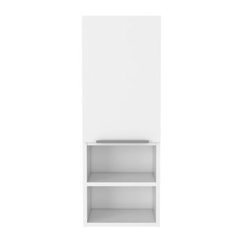 Mueble De Pared Mila Para Baño, Con Repisas Abiertas E Interiores, 30cm L X 25.5cm P X 81cm A, Blanco