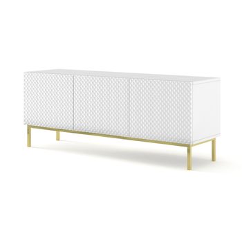 Mesa Tv Ravennac 150x42x58 Blanco & Dorado