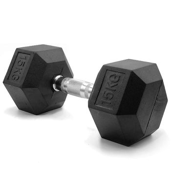 Mancuerna 5 kg hexagonal dumbbell musculación cross training