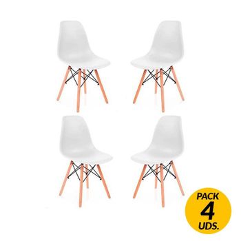 Pack De 4 Sillas Dinamarca Blanco/natural