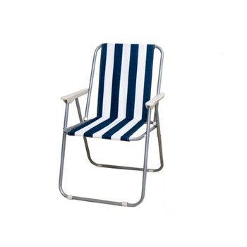 Silla Plegable A Rayas Azul 75x43x53 Cm