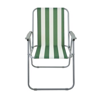 Silla Plegable A Rayas Verde 75x43x53 Cm