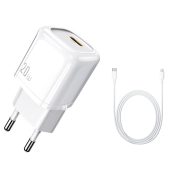 Kit Cargador Sin Cable Carga Rápida + Base de Cargador Type C Fastcharge  20W para iPhone 14 -9 GIFT4ME Blanco