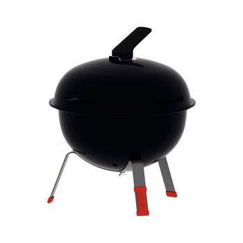 Parrilla De Carbón Portátil Churrasco Tramontina Tcp-320l, Con Tapa, En Acero Esmaltado, Tapa Y Bandeja De Acero Esmaltado, Asas Y Manija De Baquelita, Con Trípode, Tamaño De 44 Cm