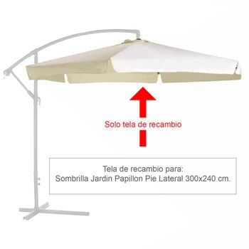 Tela Recambio Para Sombrilla Papillon Pie Lateral 3 X 2,40 Metros Color Beige - Neoferr..