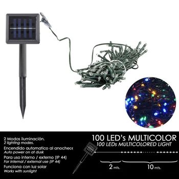 Luces Navidad Solar 100 Leds Multicolor Interior / Exterior (ip44)