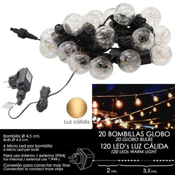 Guirnalda luces navidad a pilas 50 leds papa noel. luz calida uso interno  ip20