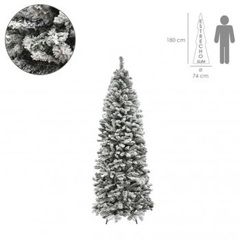 Arbol De Navidad 180 Cm. Slim Nevado (estrecho) 653 Ramas Pvc