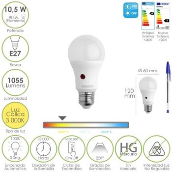 Bombilla Led Estandar Sensor Movimiento 10w Calida con Ofertas en Carrefour