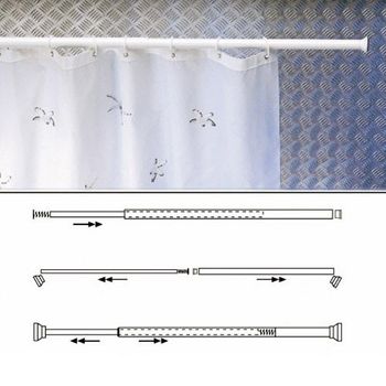 Barra Para Cortina Ducha Extensible Aluminio Blanco 70 A 125 Cm - Neoferr..