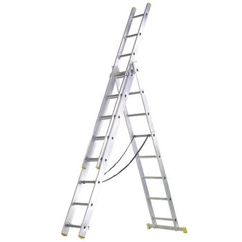 Escalera Profesional De Aluminio De Apoyo Extensible Con Barra  Estabiliadora 2 X 7 Peldaños Serie Top con Ofertas en Carrefour