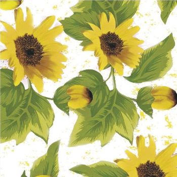 Mantel Hule Rollo Transparente 140 Cm. X 20 Metros Girasoles - Neoferr