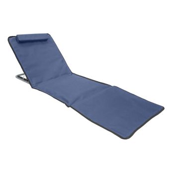 Esterilla plegable con respaldo reclinable, cojín y bolsillo azul Aktive -  Conforama