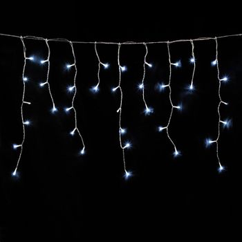 Guirnalda Luces Navidad Cortina 3x0, Metros 128 Leds Blanco Frio. Luz Navidad Interiores Y Exteriores Ip44. Cable Transparente.