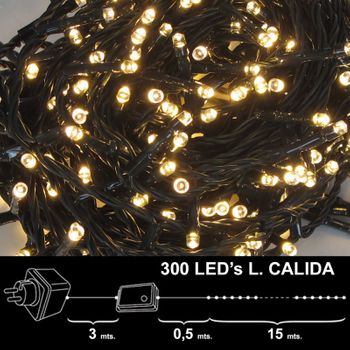 Luces Navidad 300 Leds Luz Calida Interior / Exterior (ip44)