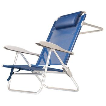 Silla De Playa Con Brazos Reclinable Verde Aluminio De 80x61x47 Cm