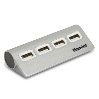 Hamlet Xhub4020al Hub De Interfaz Usb 2.0 480 Mbit/s Aluminio