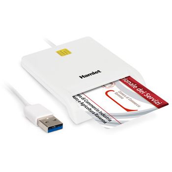 Hamlet Huscr30 Lector De Tarjeta Inteligente Interior Usb Usb 3.2 Gen 1 (3.1 Gen 1) Blanco